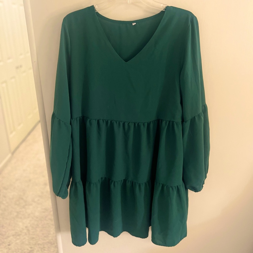 Green tiered dress